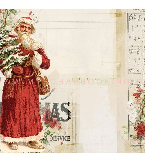    SANTA  Vintage Christmas, 30,5*30,5 , , My Minds Eye
