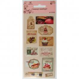 Стикеры из чипборда СЛАДОСТИ, Рукоделие