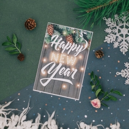 Почтовая карточка HAPPY NEW YEAR, 10*15 см